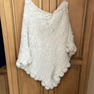 Womens rabbit fur poncho